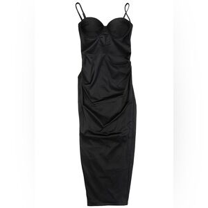 Black elegant silk and satin formal dress